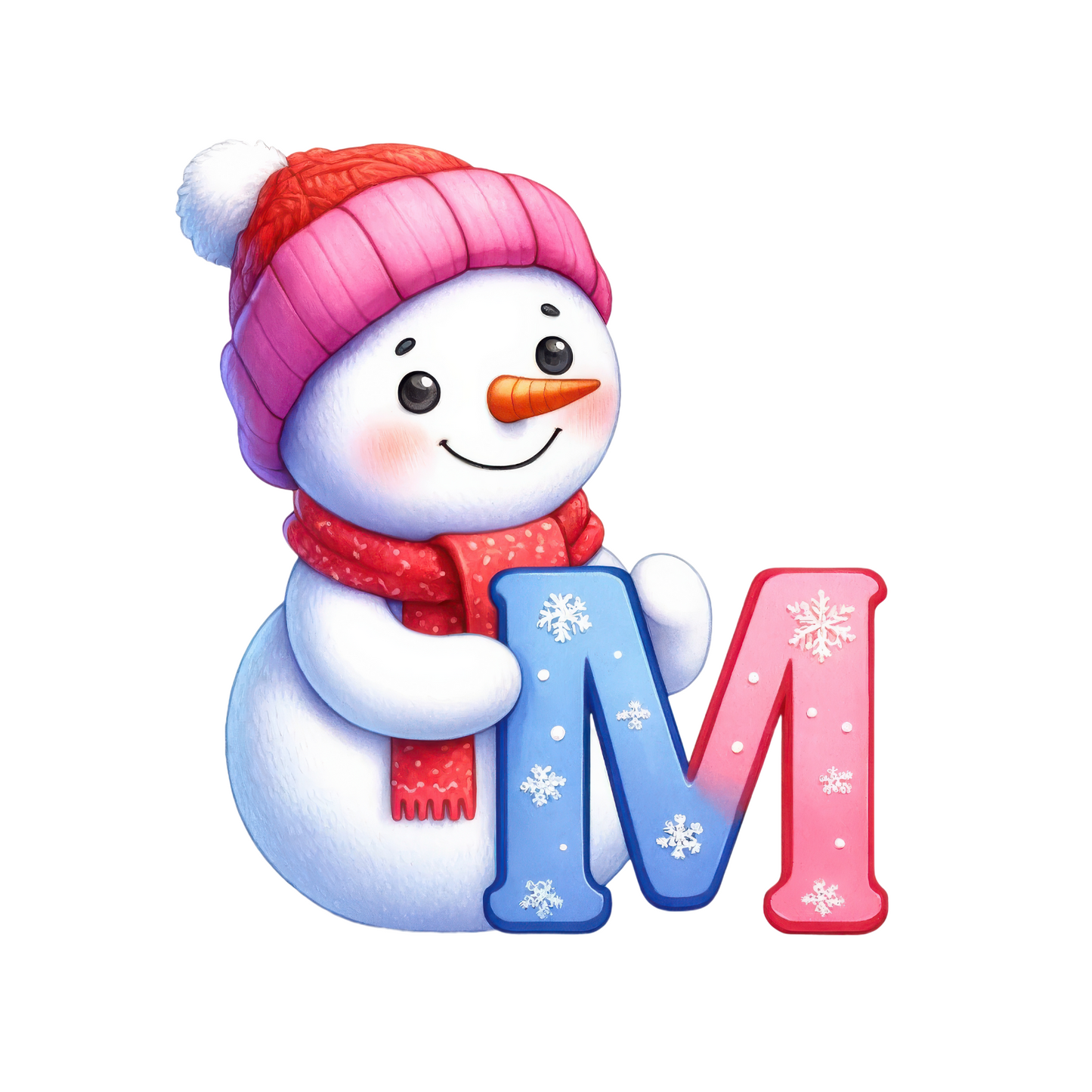 Customizable Cute Snowman Letter Ornaments