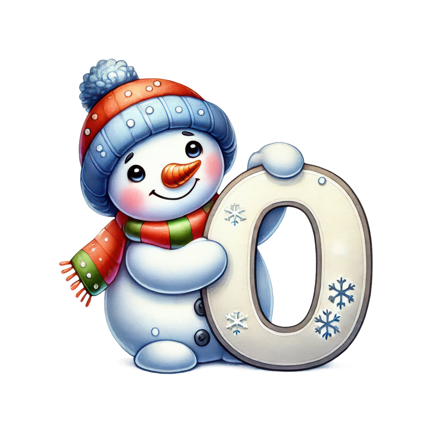 Customizable Cute Snowman Letter Ornaments