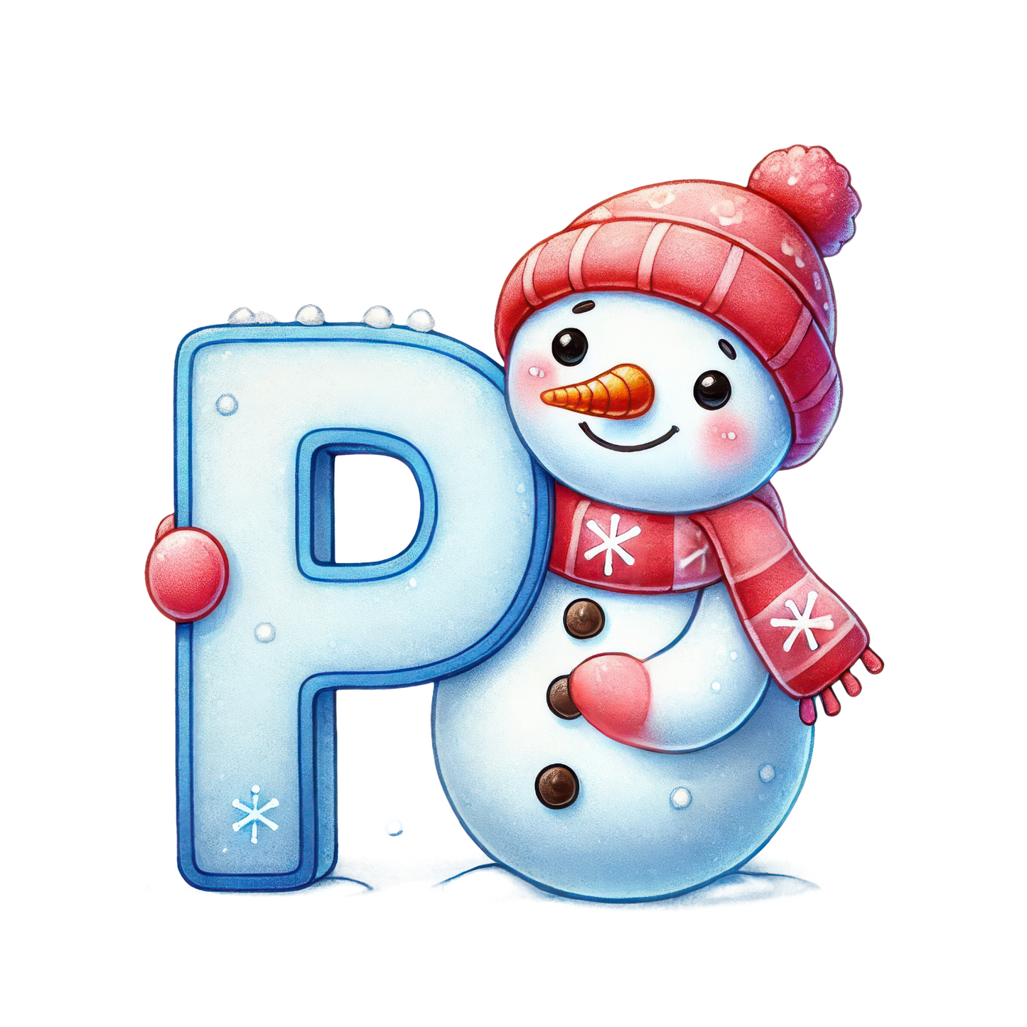Customizable Cute Snowman Letter Ornaments
