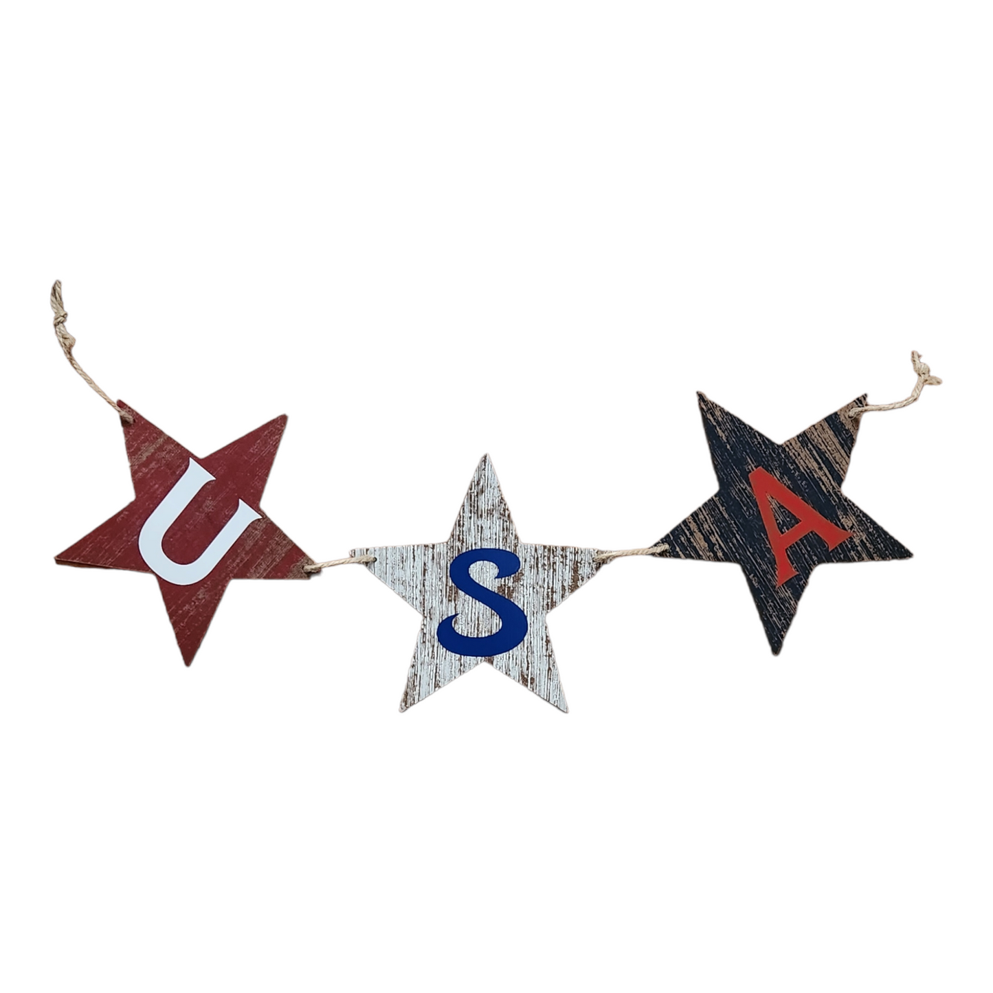 USA 3 Star Wood Hanging Banner