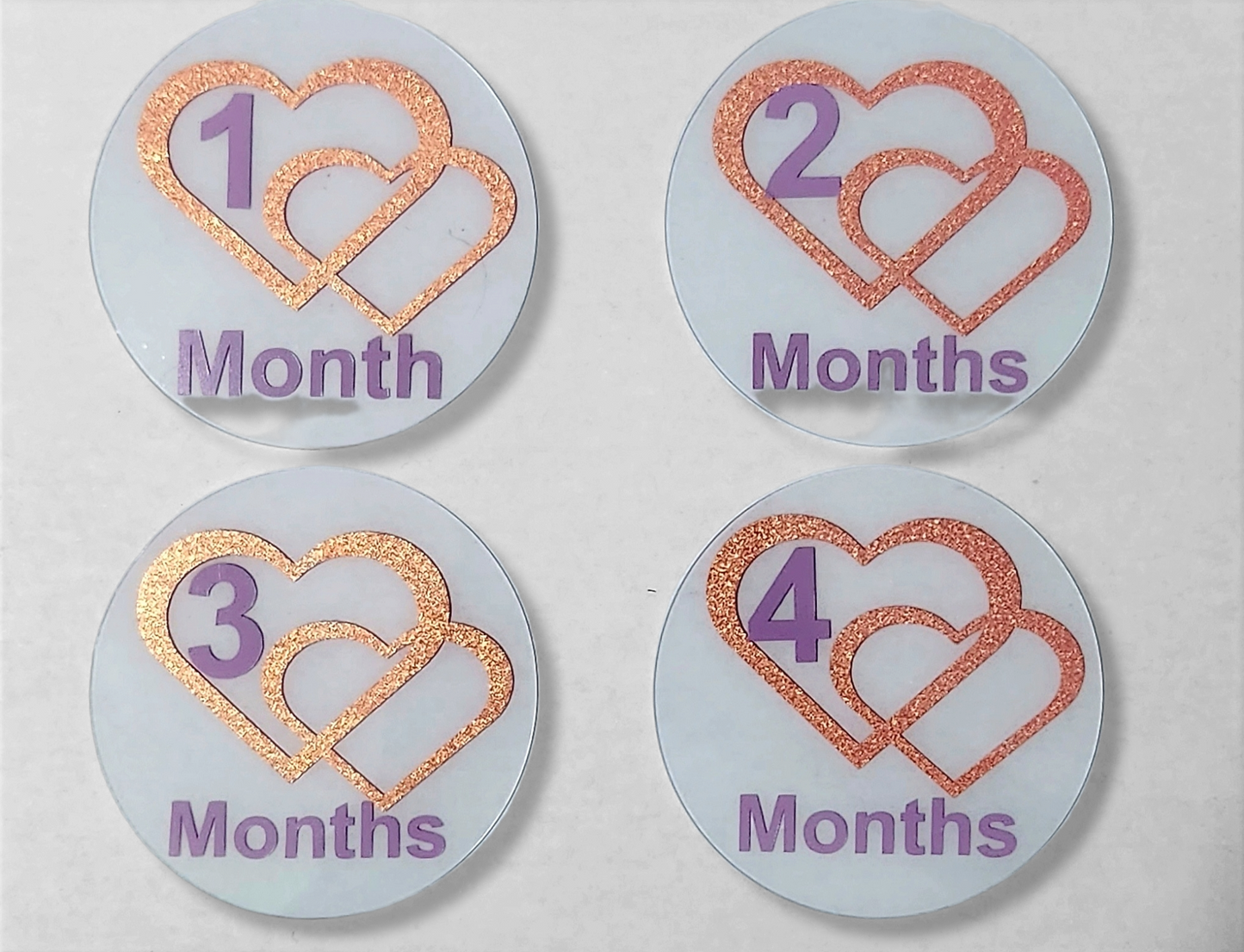 Pink Hearts Baby Milestone