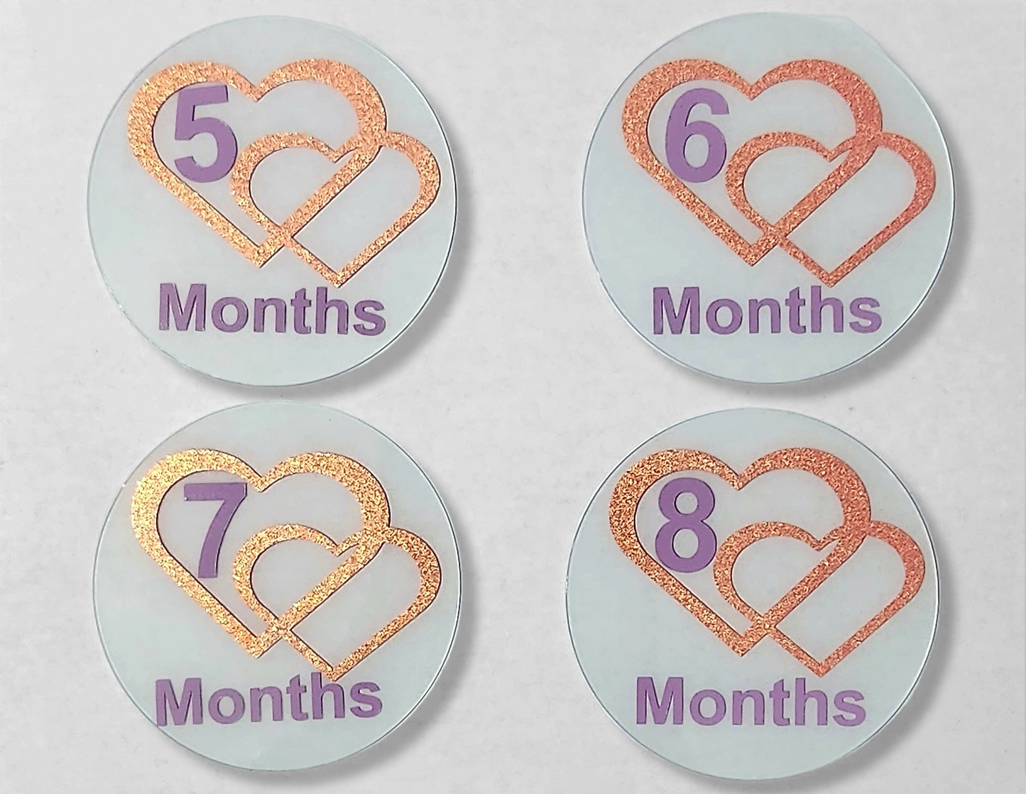 Pink Hearts Baby Milestone