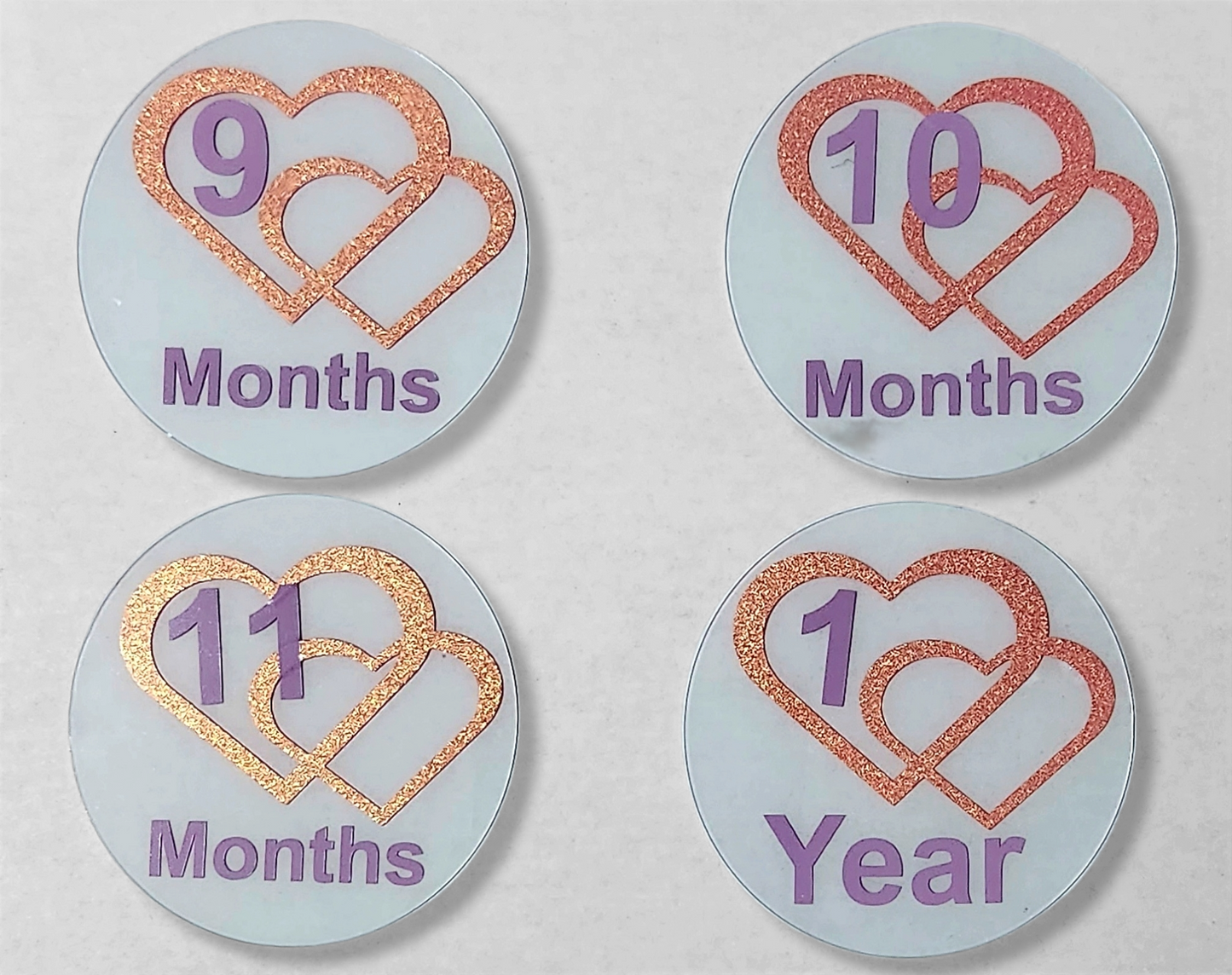 Pink Hearts Baby Milestone
