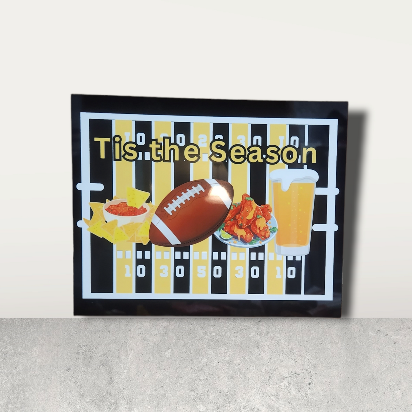 Tis the Season Football Metal Sign