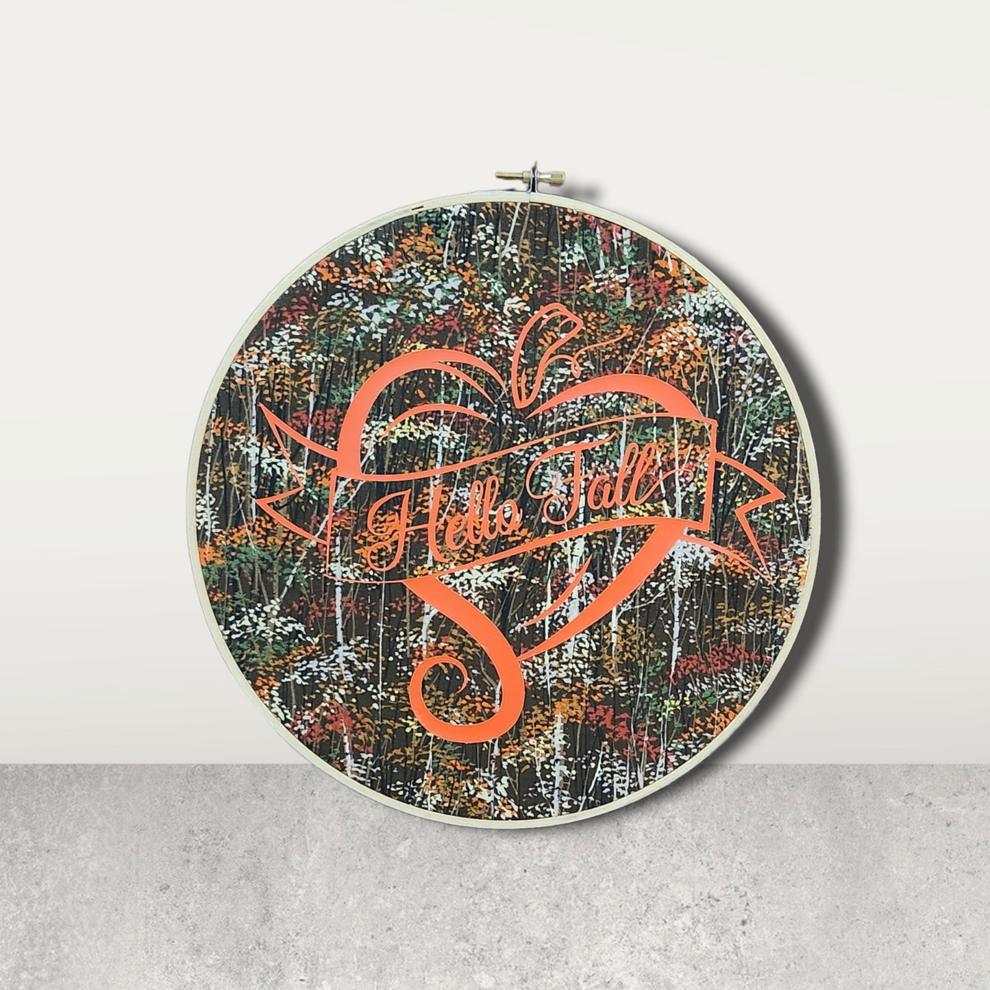 Hello Fall Heart Pumpkin Hoop