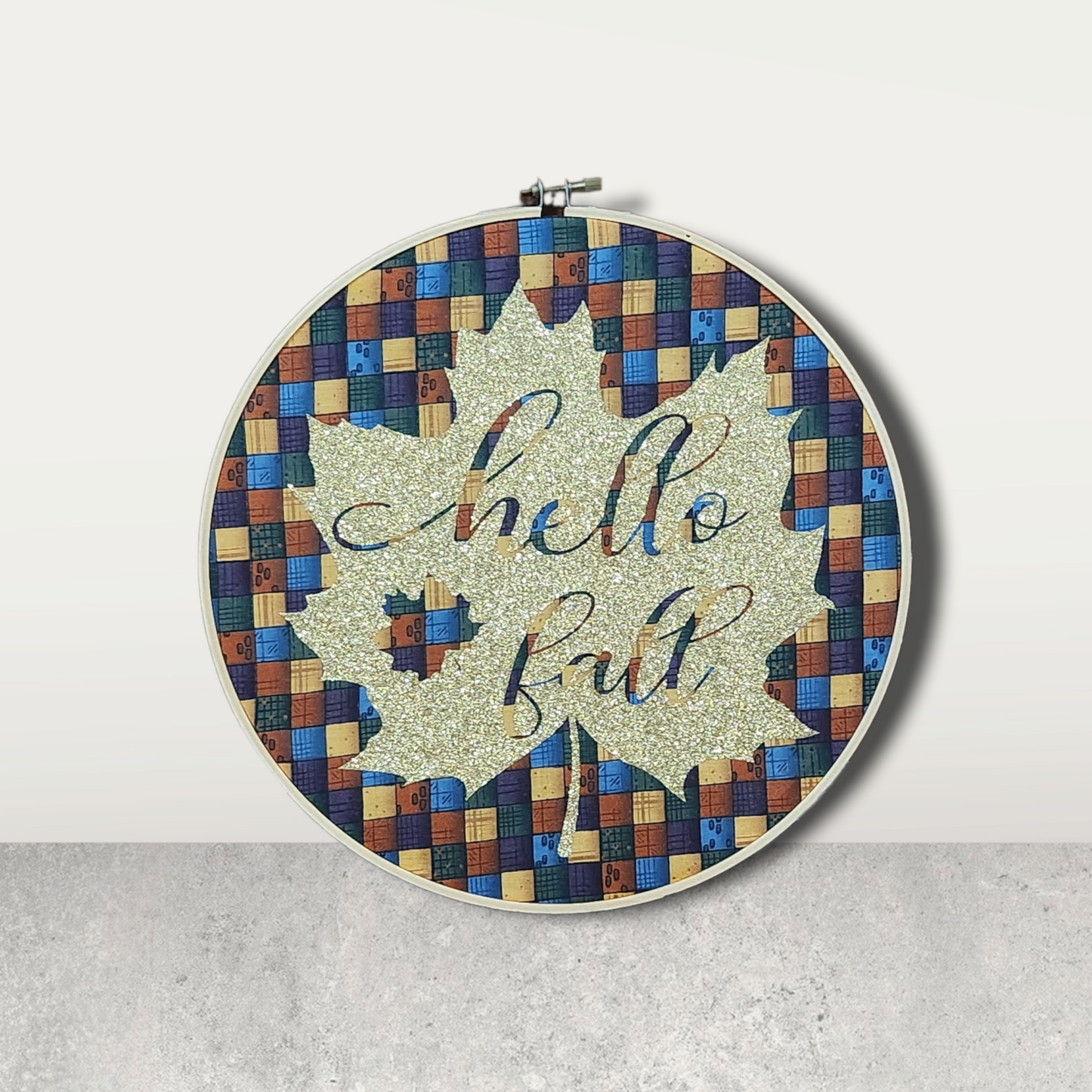 Hello fall Leaf Hoop