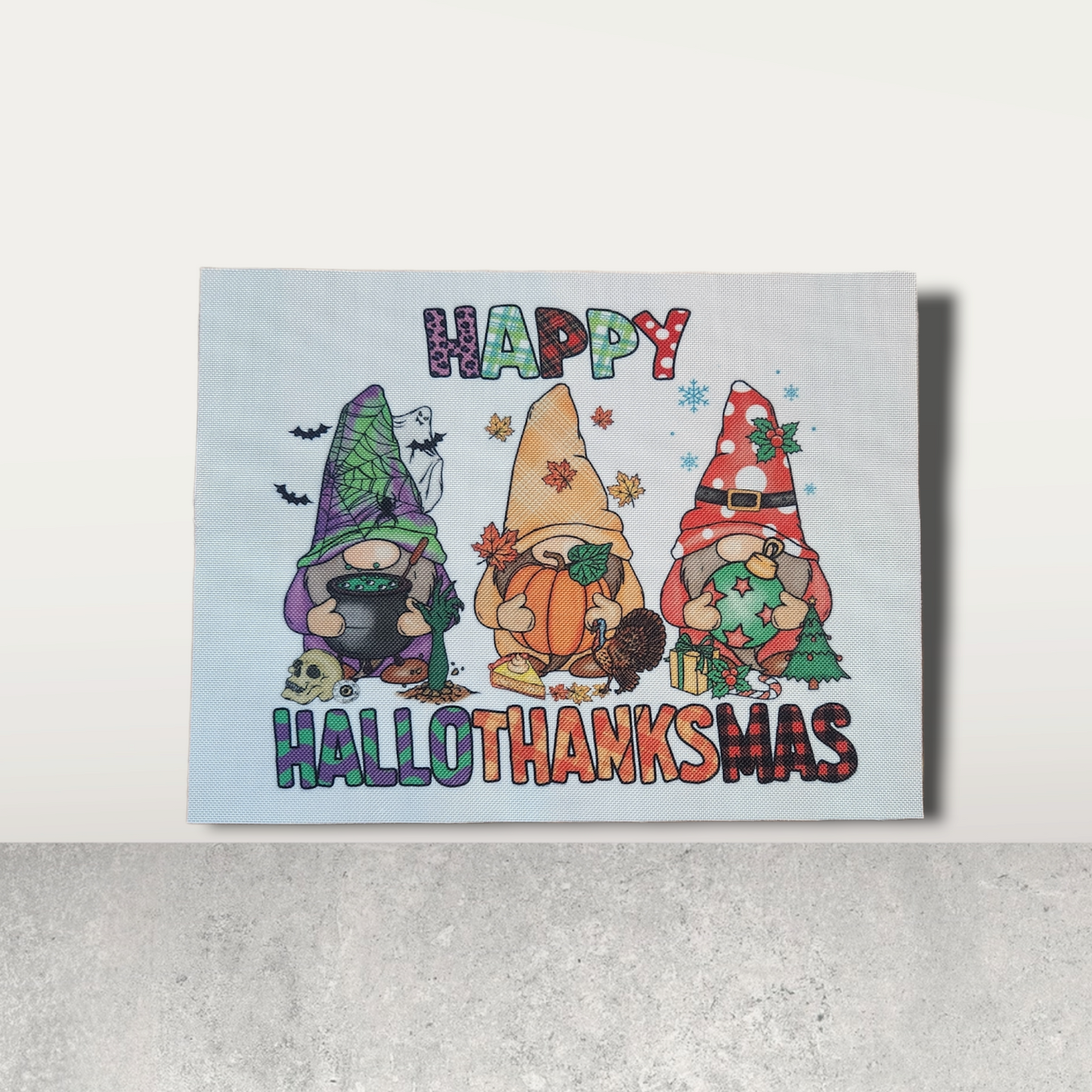Gnome Happy Hallothanksmas 1 Fabric panal