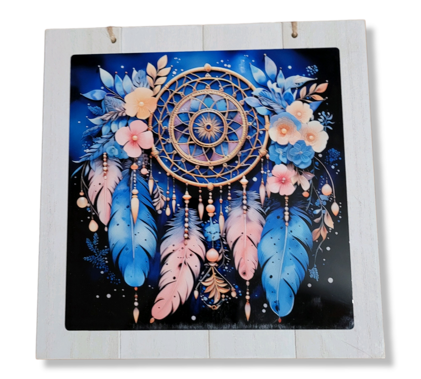 Dream catcher 1 Metal Sign on wood