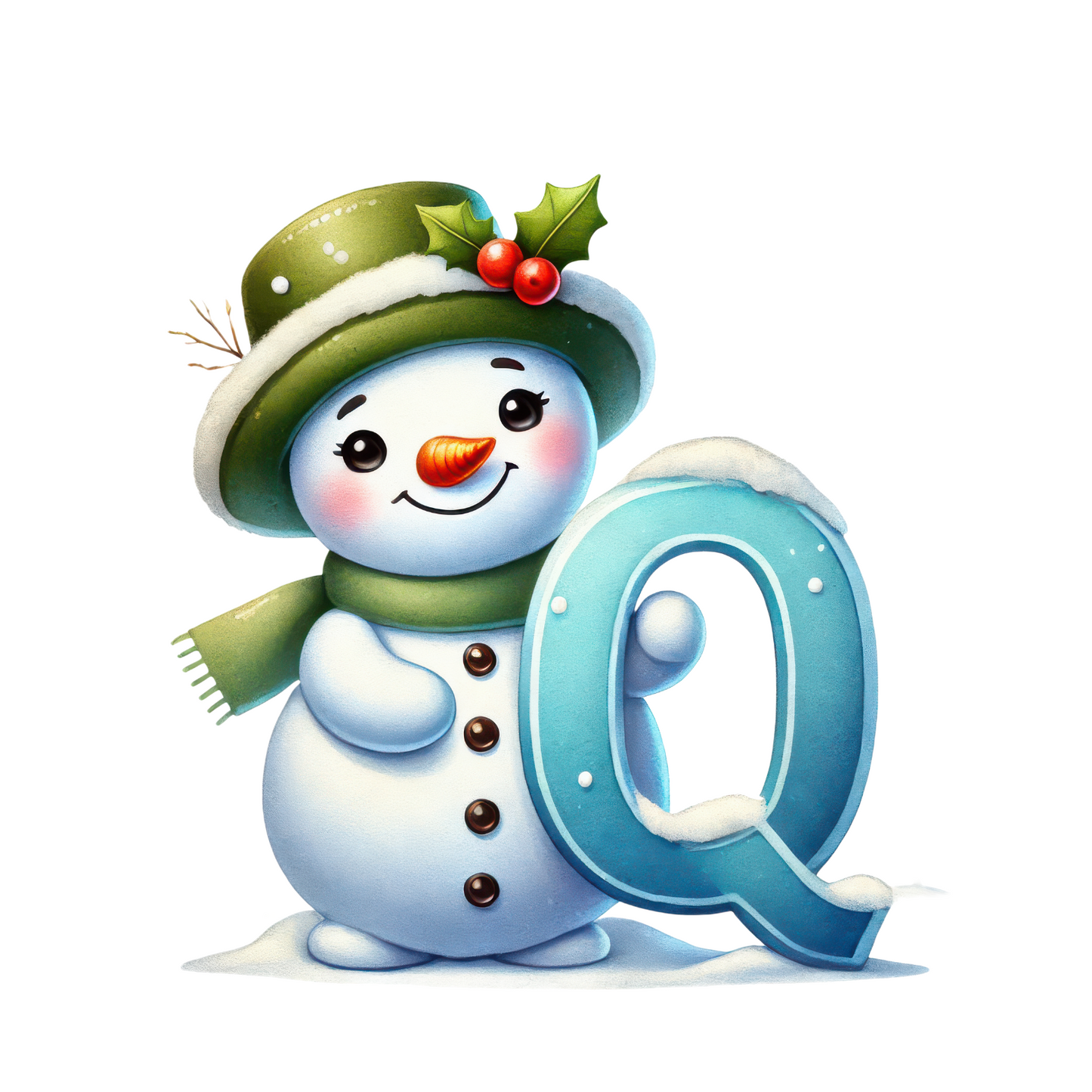 Customizable Cute Snowman Letter Ornaments