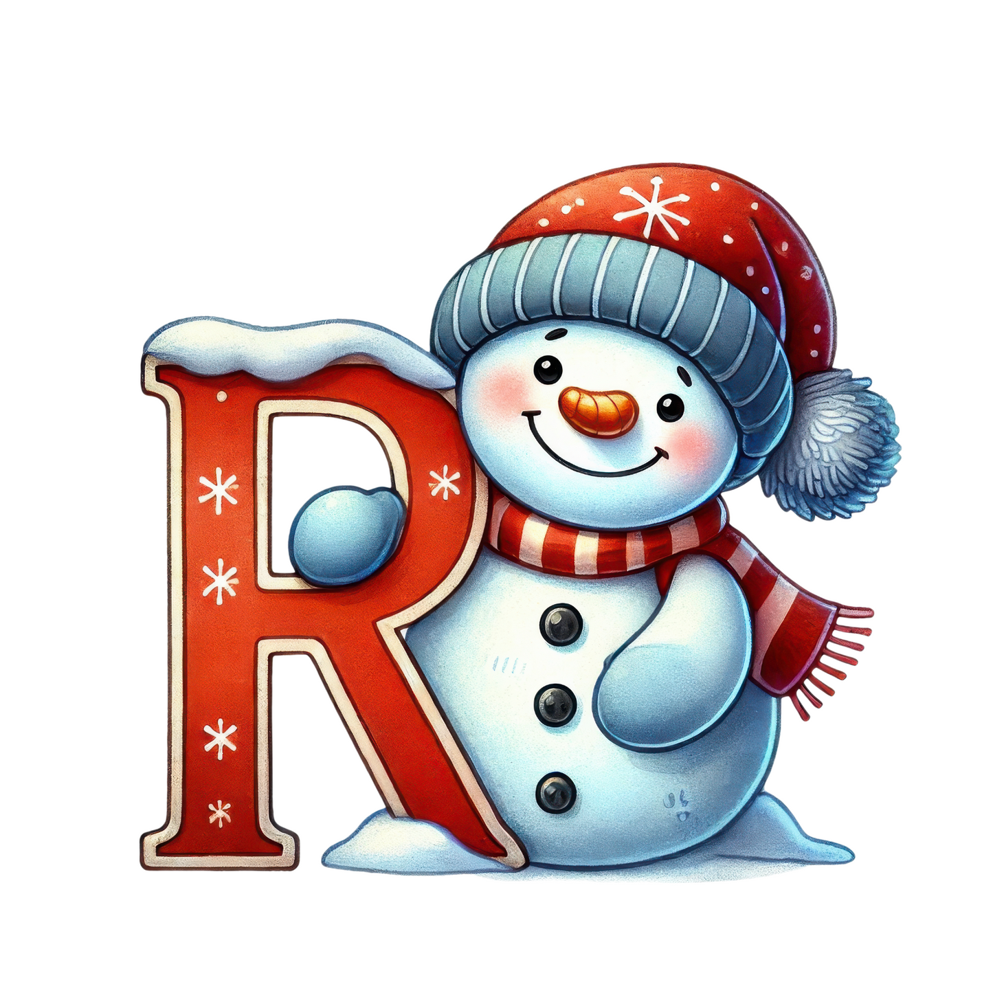 Customizable Cute Snowman Letter Ornaments