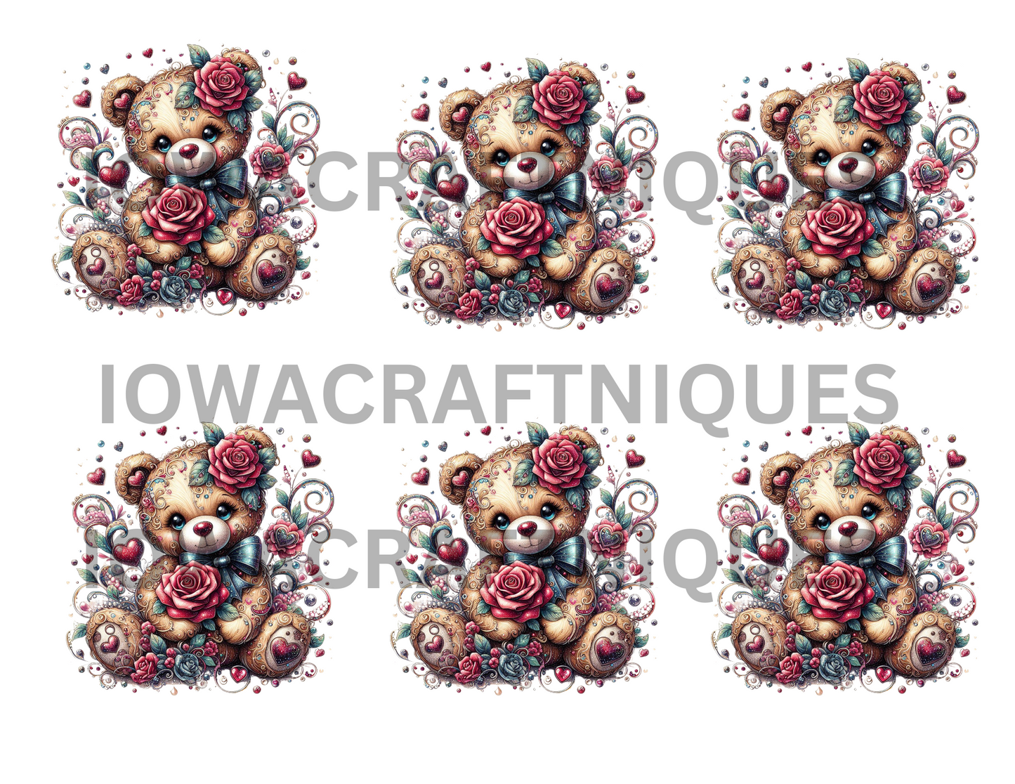 Rose Teddy Bear 1 ready to press print