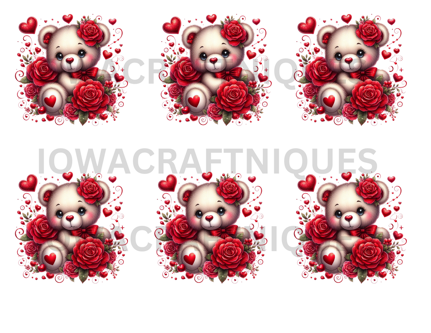 Rose Teddy Bear 2 ready to press