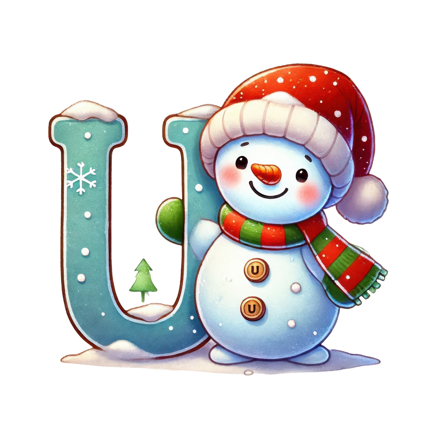 Customizable Cute Snowman Letter Ornaments