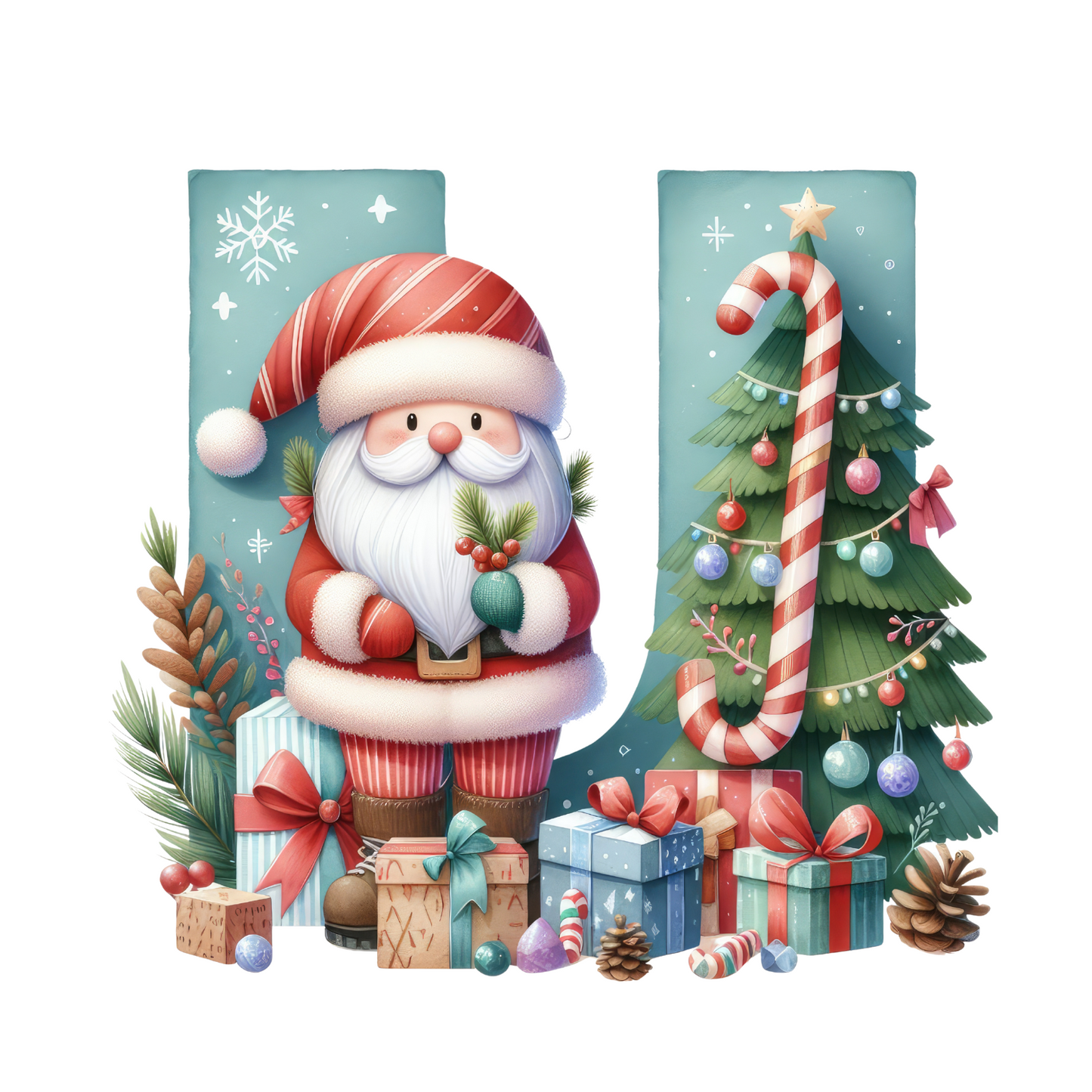 Customizable Clipart Santa Letter Ornaments
