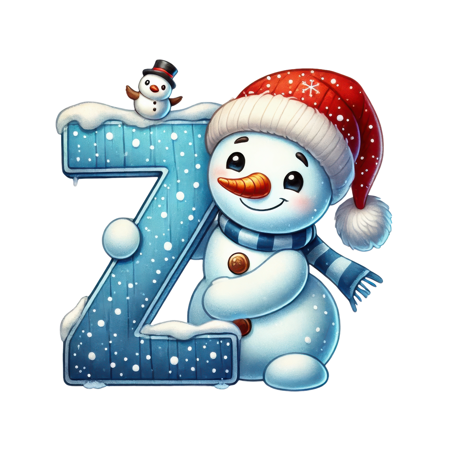 Customizable Cute Snowman Letter Ornaments