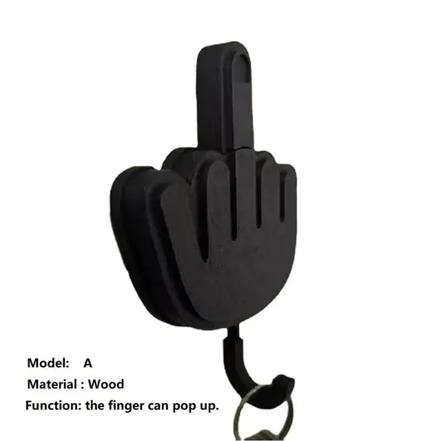 Creative Retractable Middle Finger Hook Key Holder