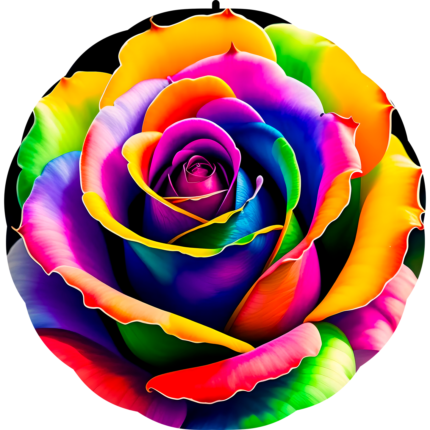Mutli color Rose Wind Spinner 3in