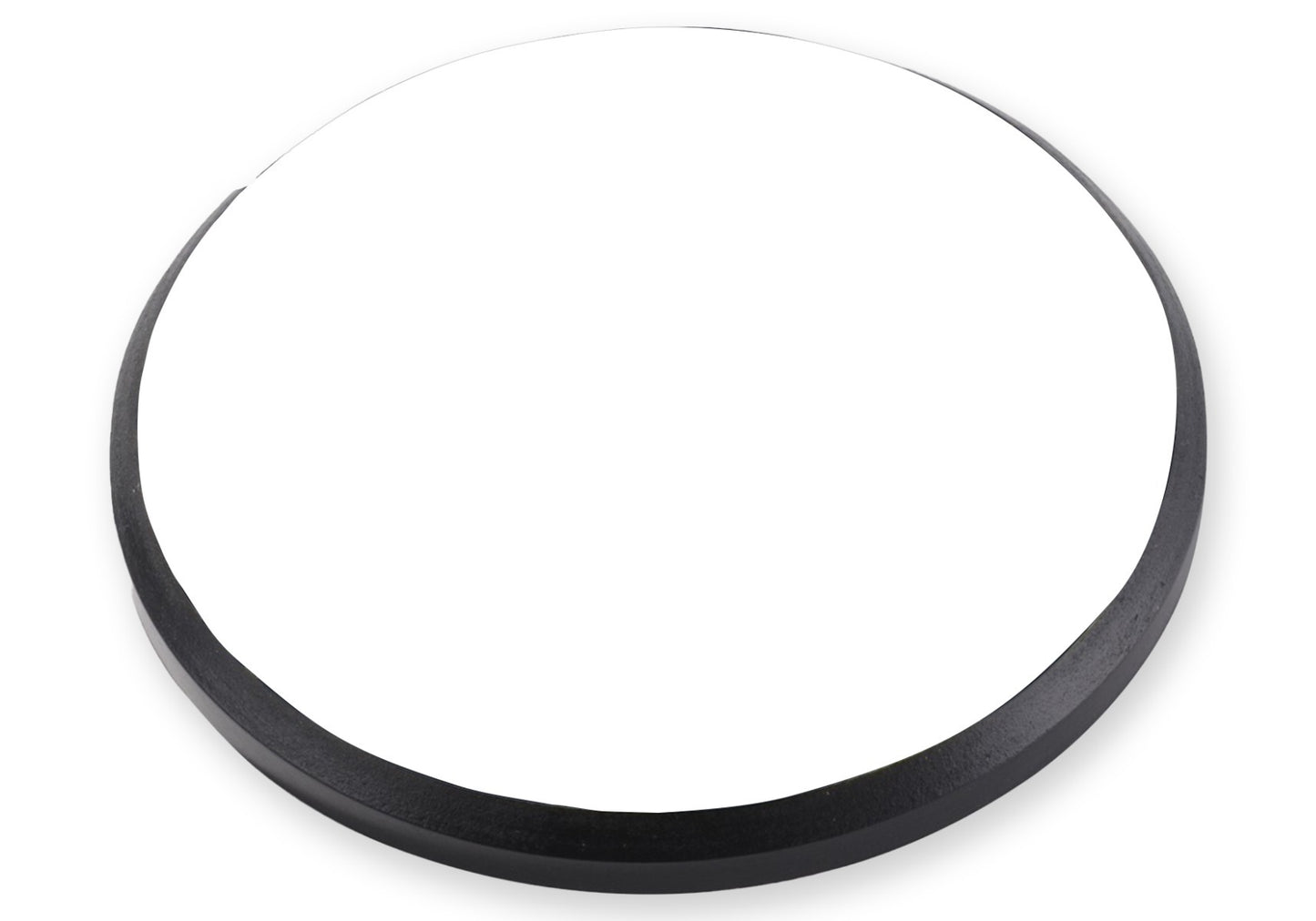 WHITE CIRCLE MDF PLAQUE WITH BLACK EDGE