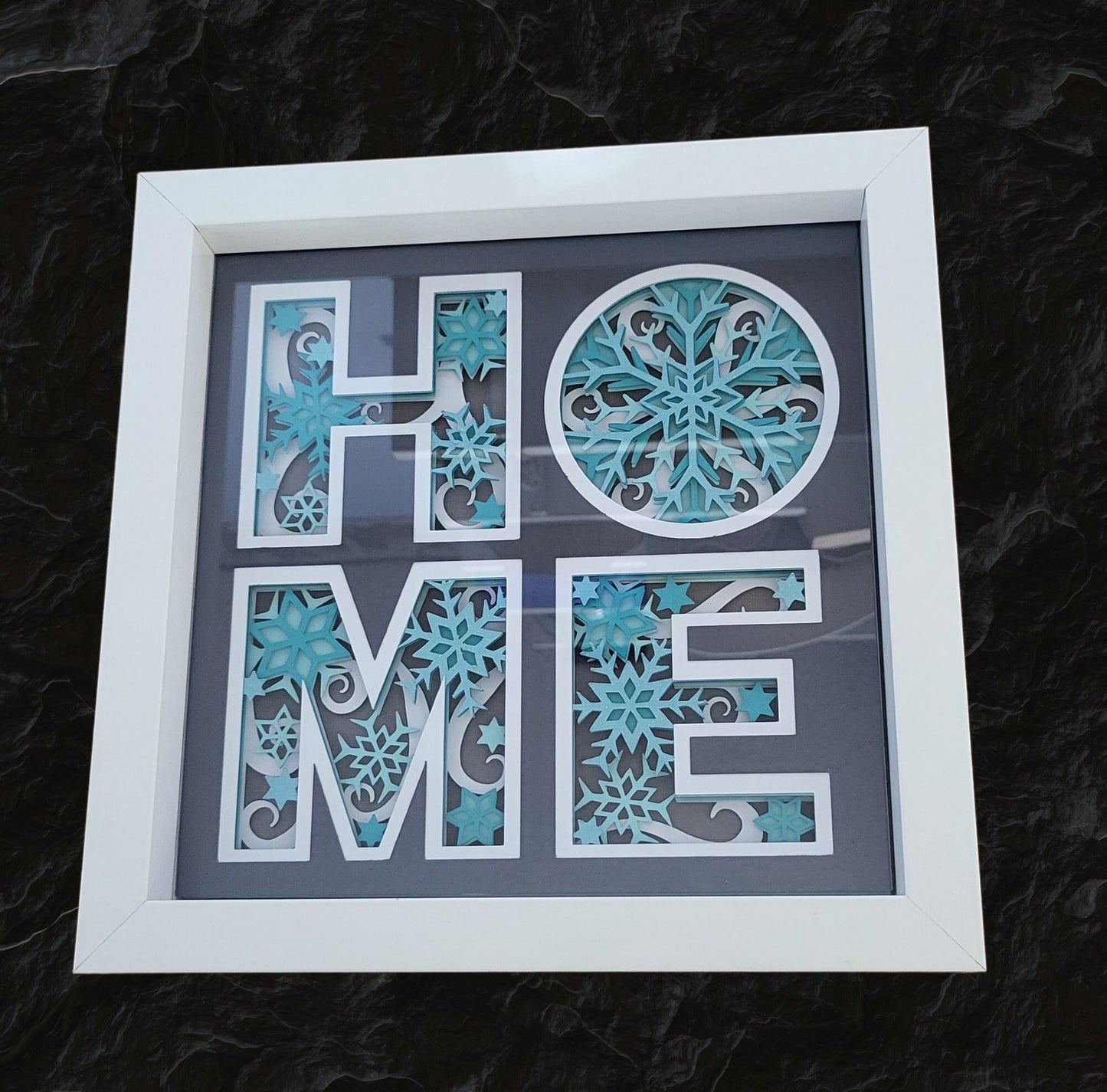 Snowflake HOME 3D Shadow Box