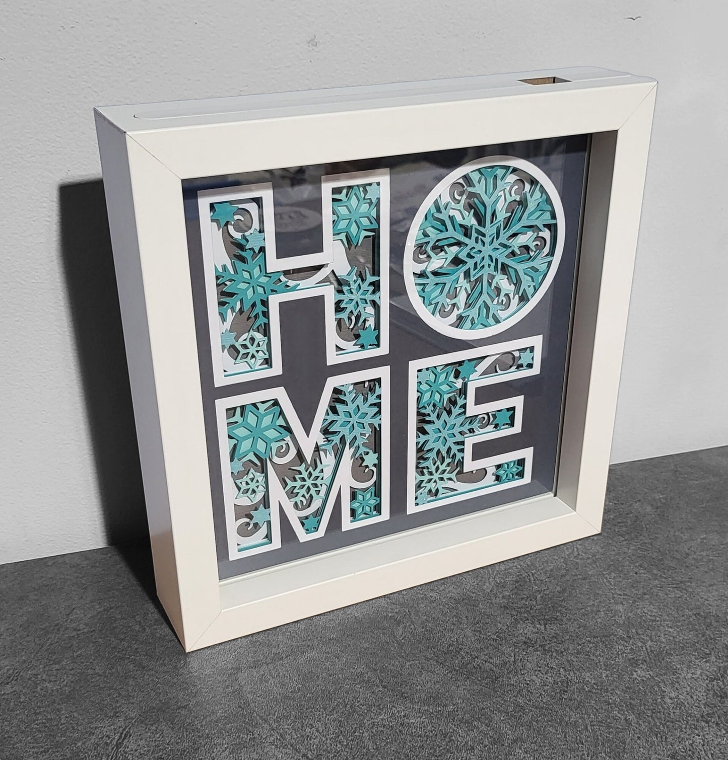 Snowflake HOME 3D Shadow Box