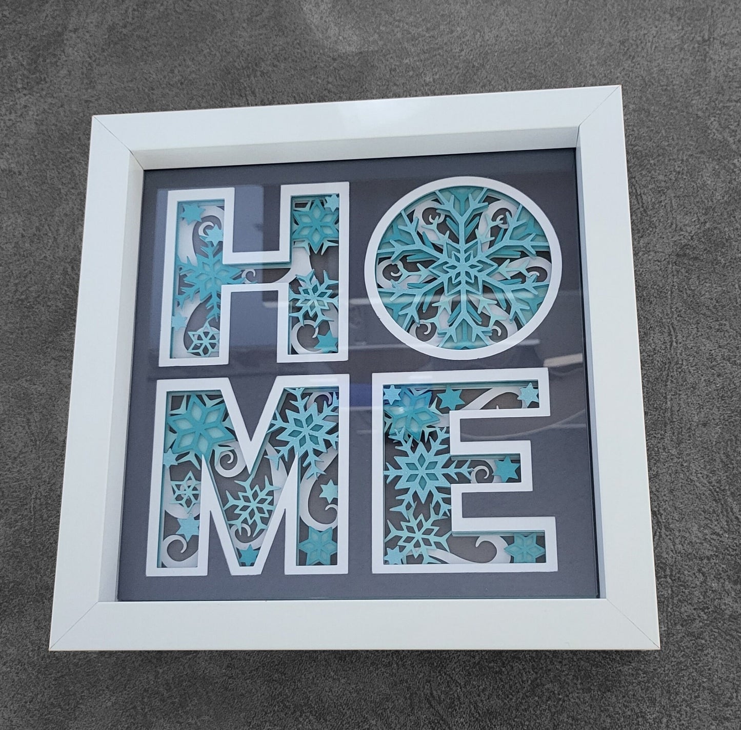 Snowflake HOME 3D Shadow Box