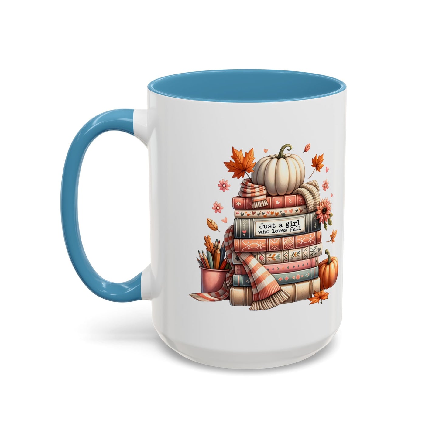 Just a Girl who Loves Fall Accent Coffee Mug (11, 15oz)