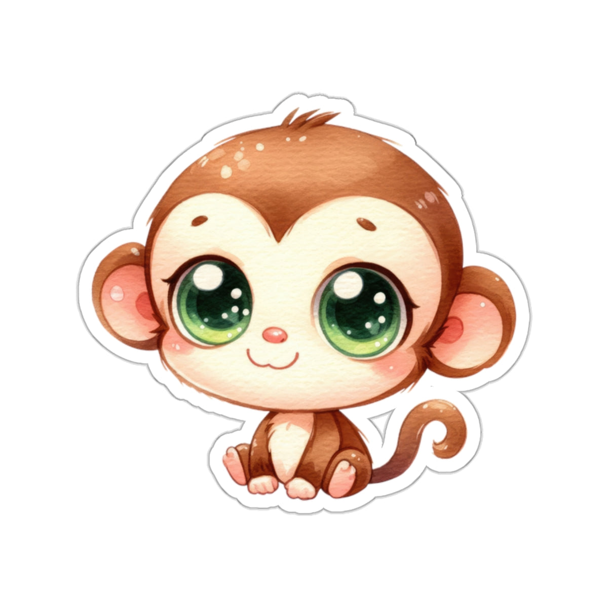 Cute Monkey Kiss-Cut Stickers - Perfect for Laptops and Journals