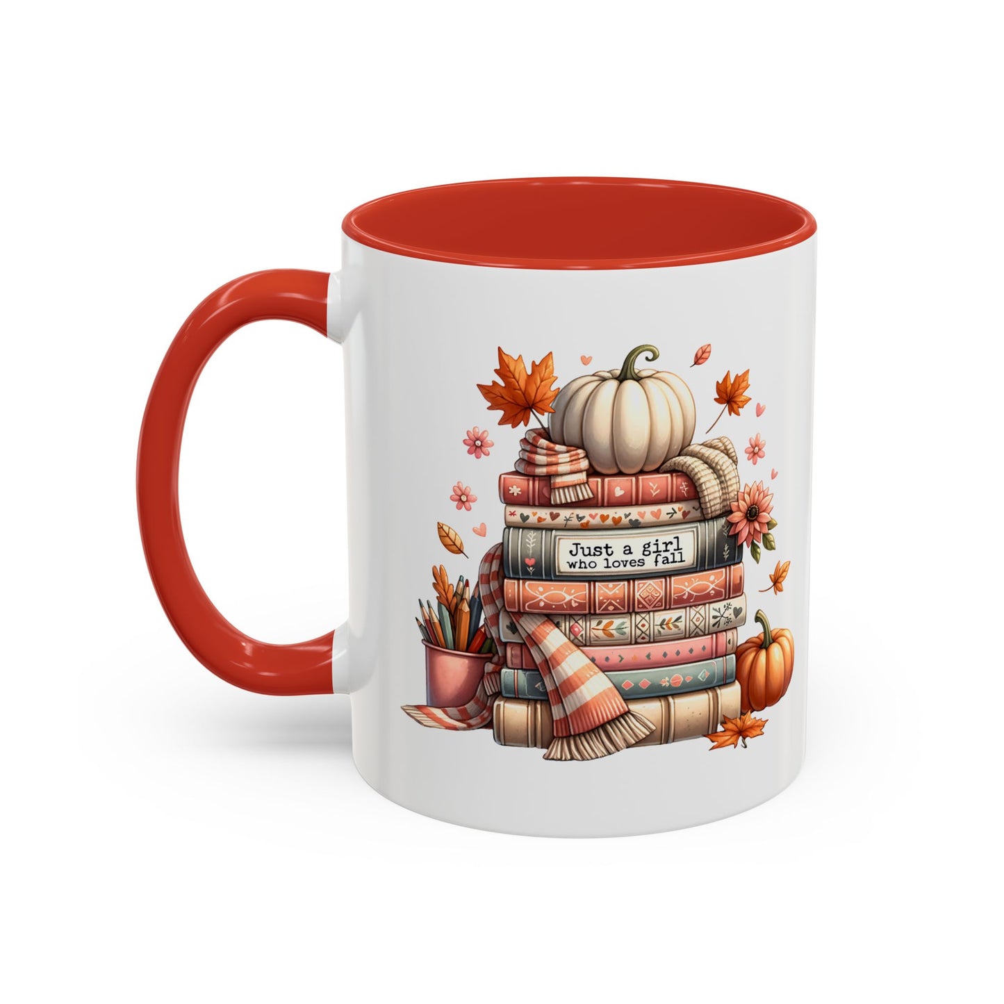 Just a Girl who Loves Fall Accent Coffee Mug (11, 15oz)