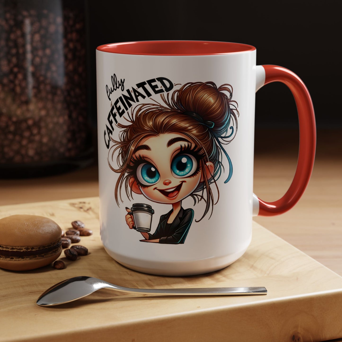 Fully Caffeinated Girl Coffee Mug | Accent Coffee Mug 15oz