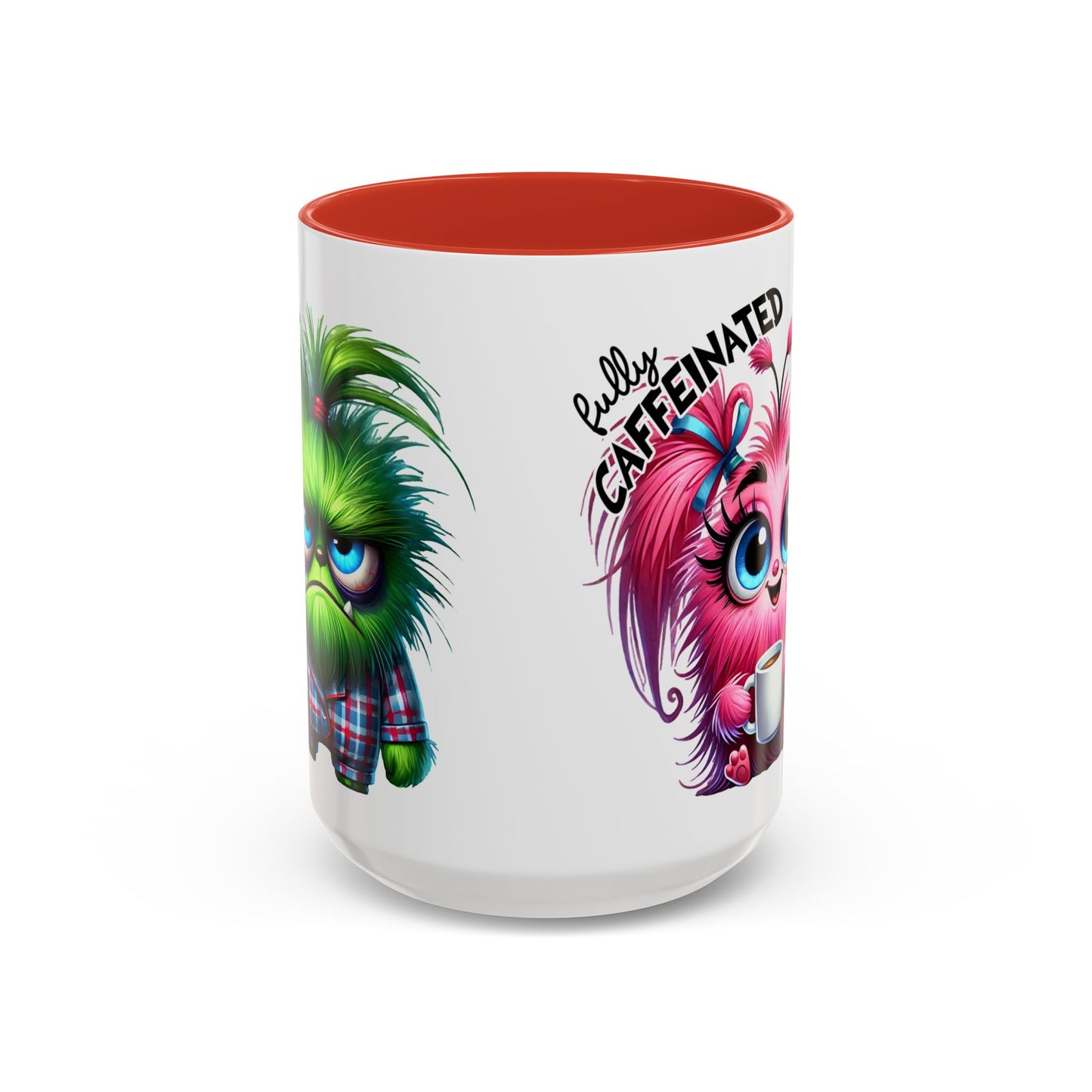 Cute Pink Monster Really Caffeinated Mug | Accent Coffee Mug