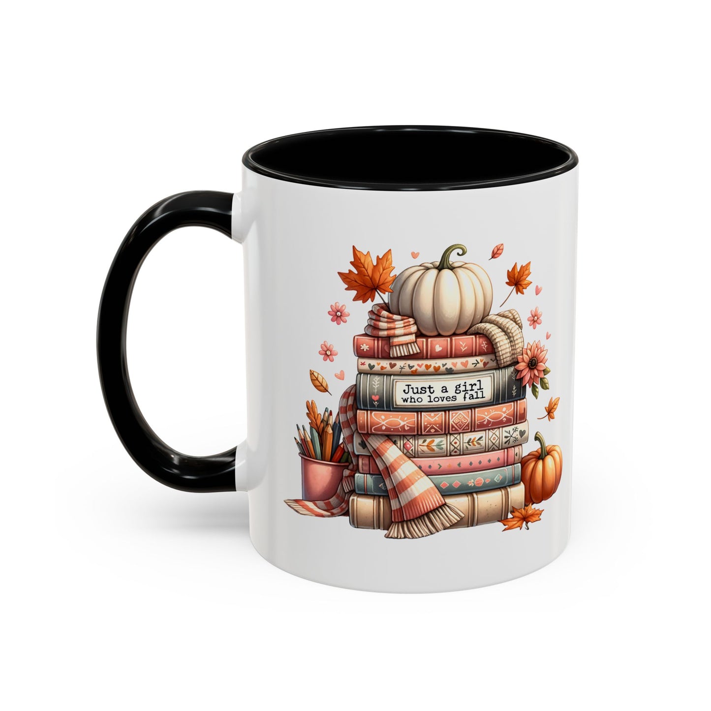 Just a Girl who Loves Fall Accent Coffee Mug (11, 15oz)