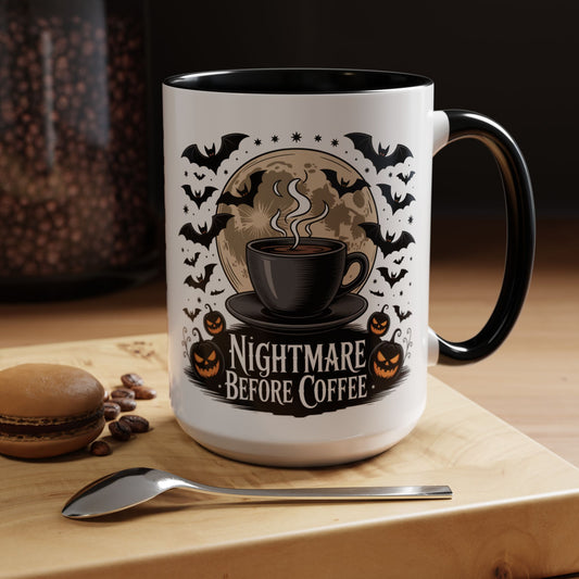 Halloween-Themed Accent Coffee Mug - Nightmare Before Coffee - Perfect for Spooky Mornings, Gift for Coffee Lovers, Halloween Decor, [...]
