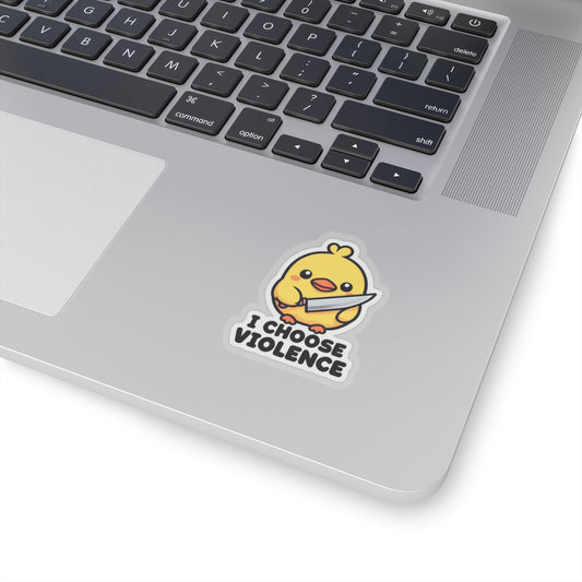 Cute Chick Violent Humor Kiss-Cut Stickers for Laptop and Decor