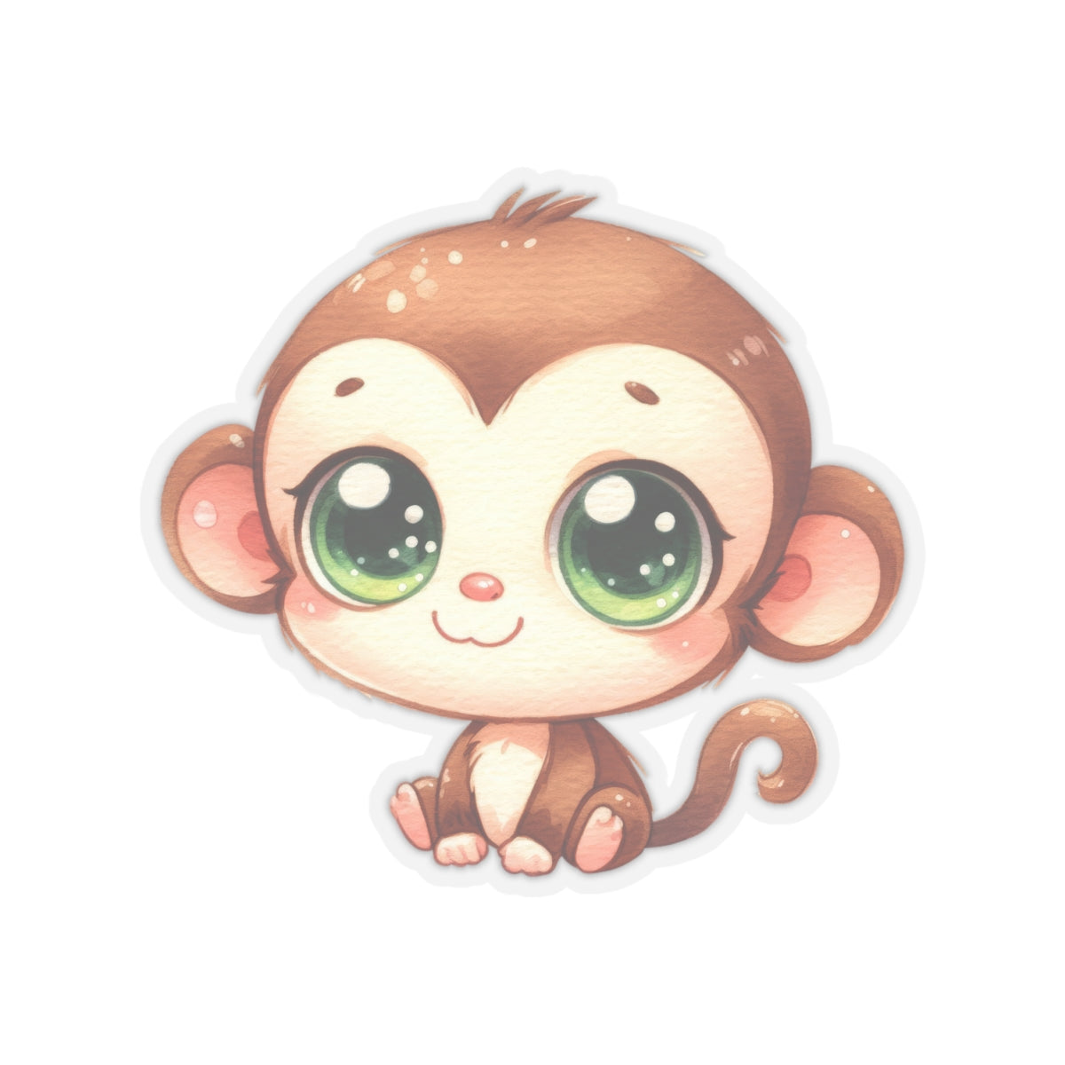 Cute Monkey Kiss-Cut Stickers - Perfect for Laptops and Journals