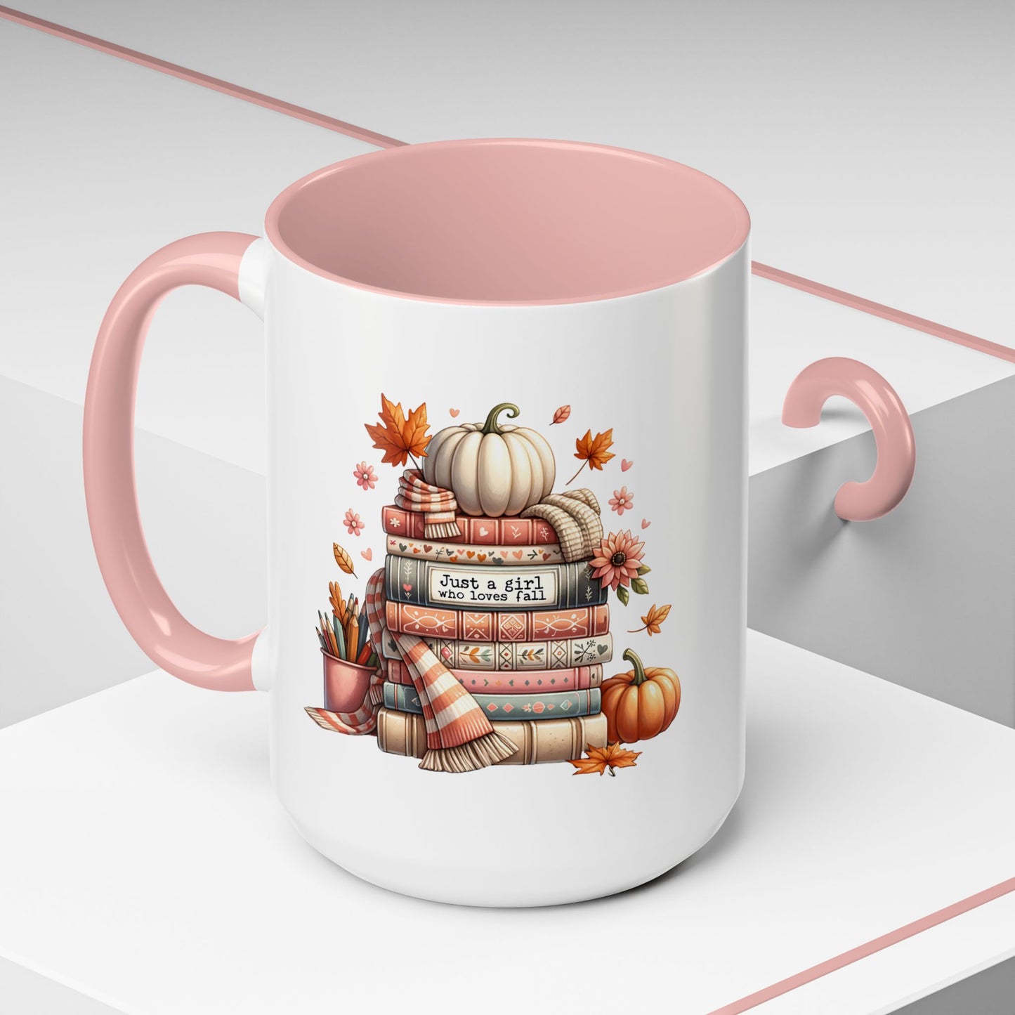 Just a Girl who Loves Fall Accent Coffee Mug (11, 15oz)