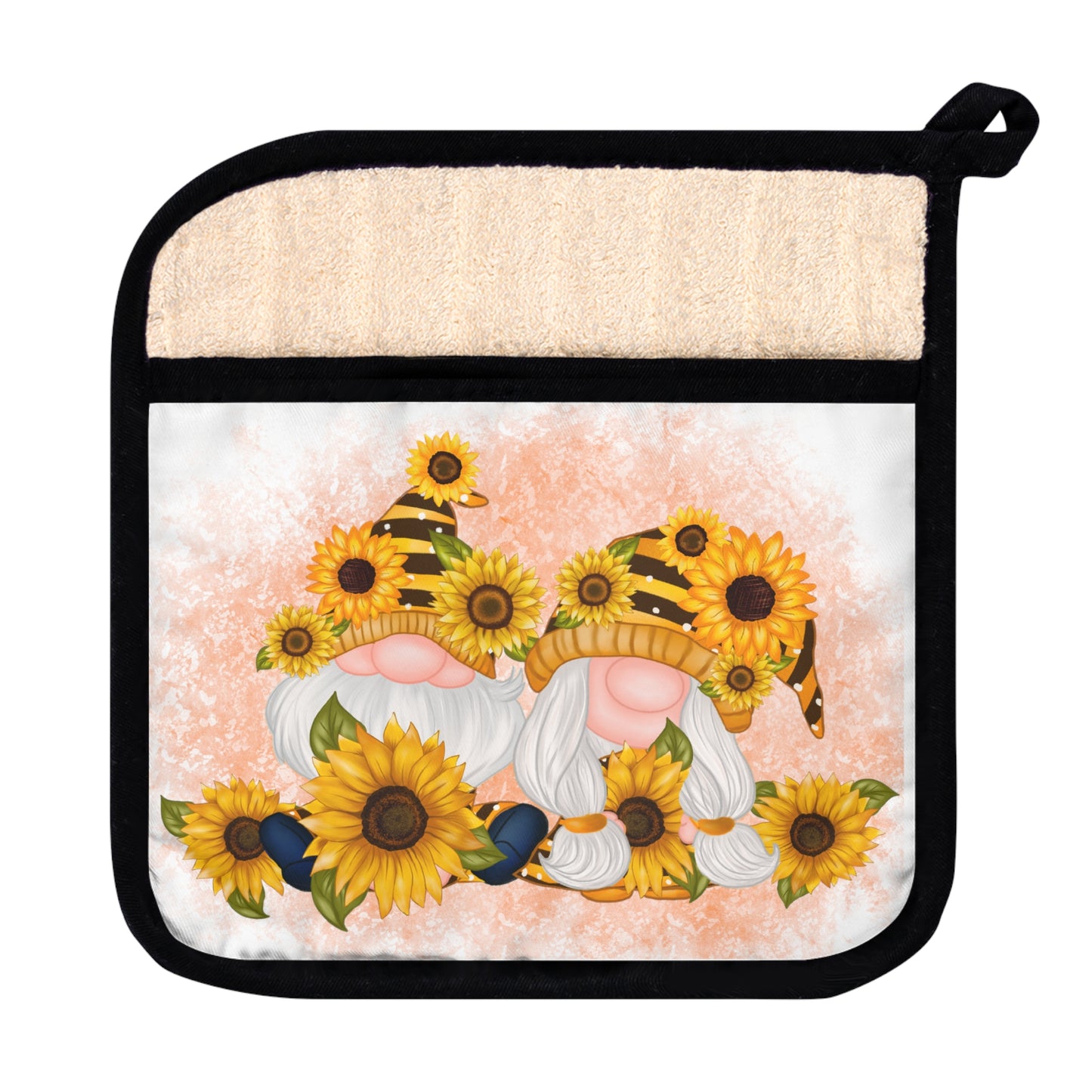 Sunflower Gnomes Pot Holder with Pocket