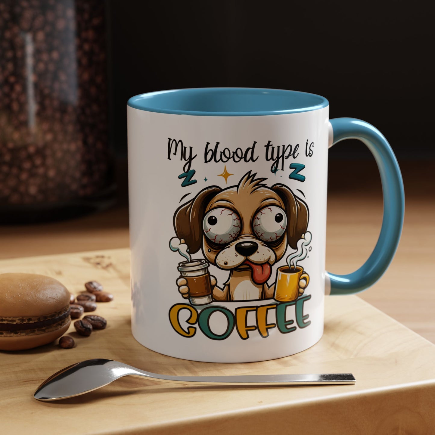 My Blood Type is Coffee Dog Mug - Fun Accent Coffee Cup for Dog Lovers