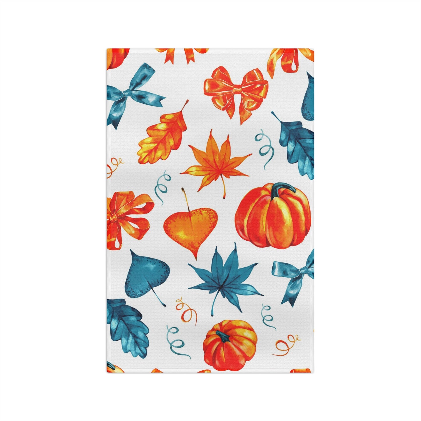 Orange and Aqua Fall Soft Tea Towel