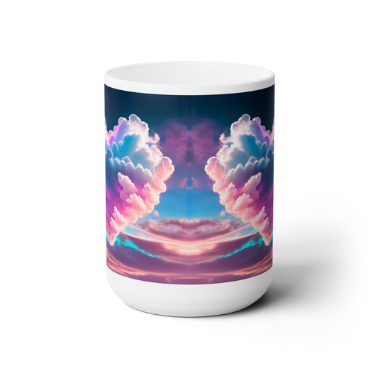 Colorful Clouds Hearts Ceramic Mug 15oz