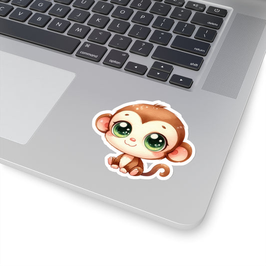 Cute Monkey Kiss-Cut Stickers - Perfect for Laptops and Journals