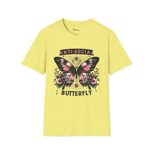 Anti-Social Butterfly Unisex Softstyle T-Shirt