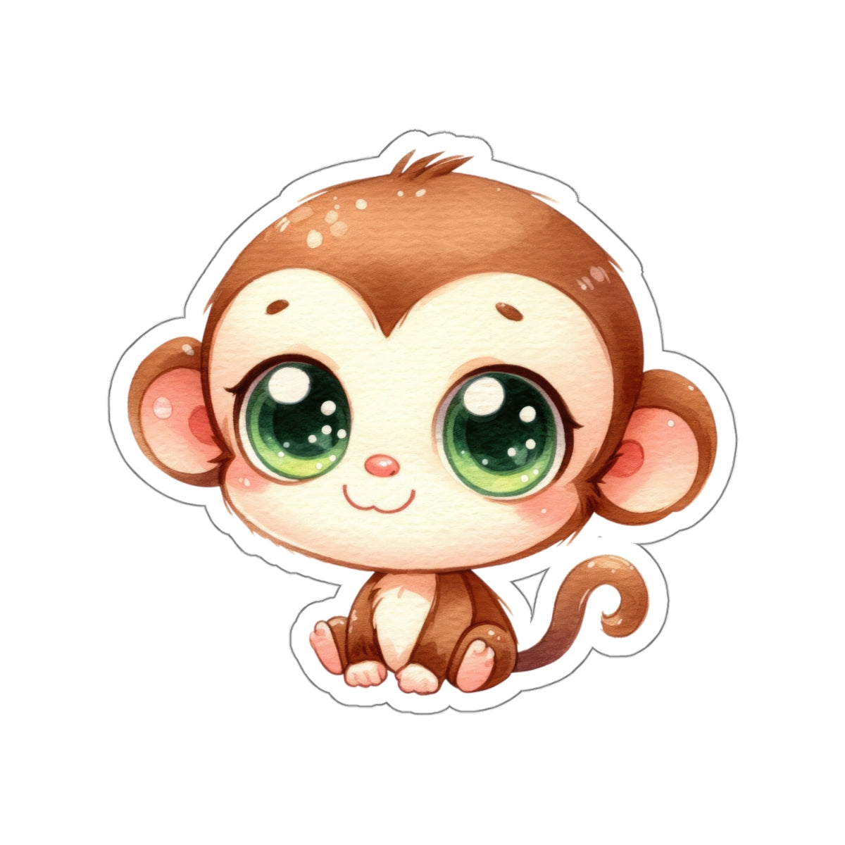 Cute Monkey Kiss-Cut Stickers - Perfect for Laptops and Journals