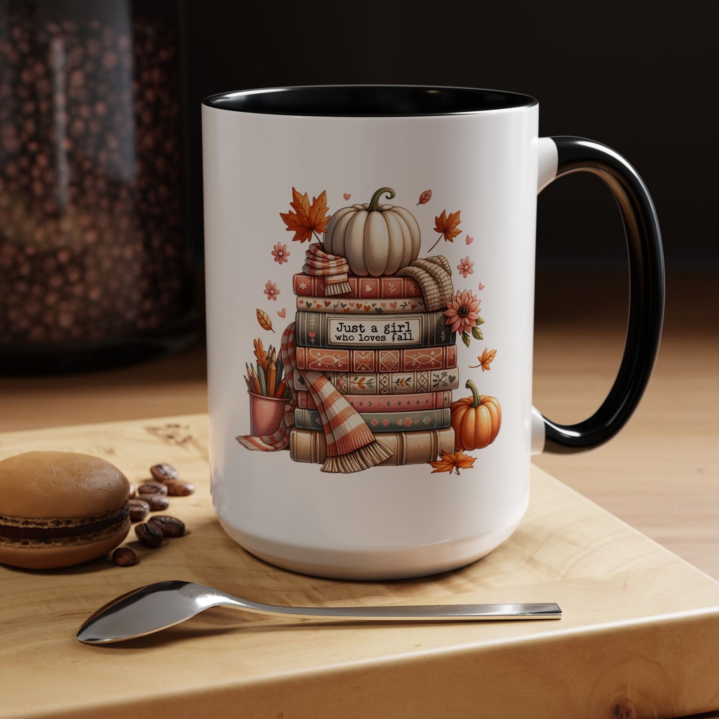 Just a Girl who Loves Fall Accent Coffee Mug (11, 15oz)