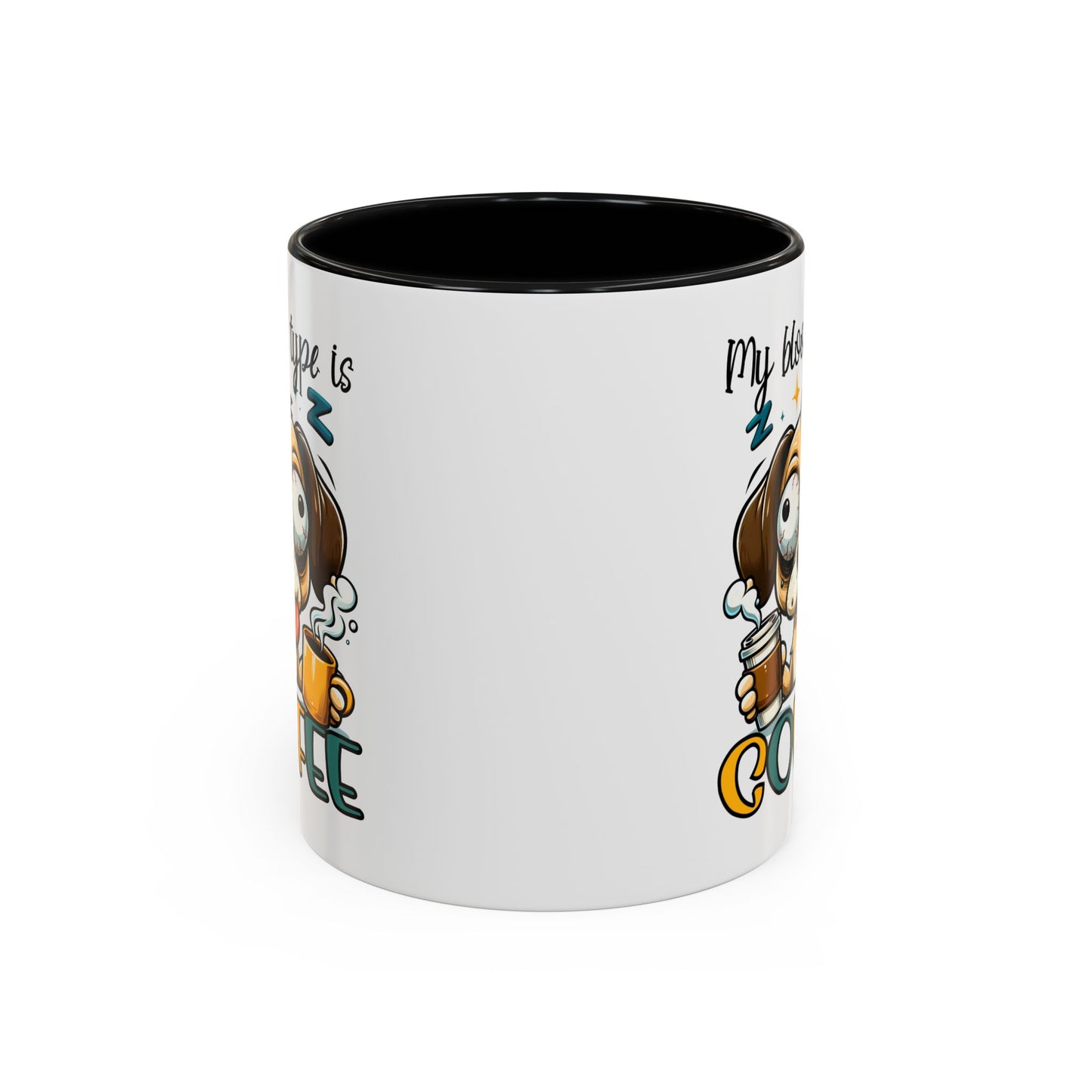 My Blood Type is Coffee Dog Mug - Fun Accent Coffee Cup for Dog Lovers