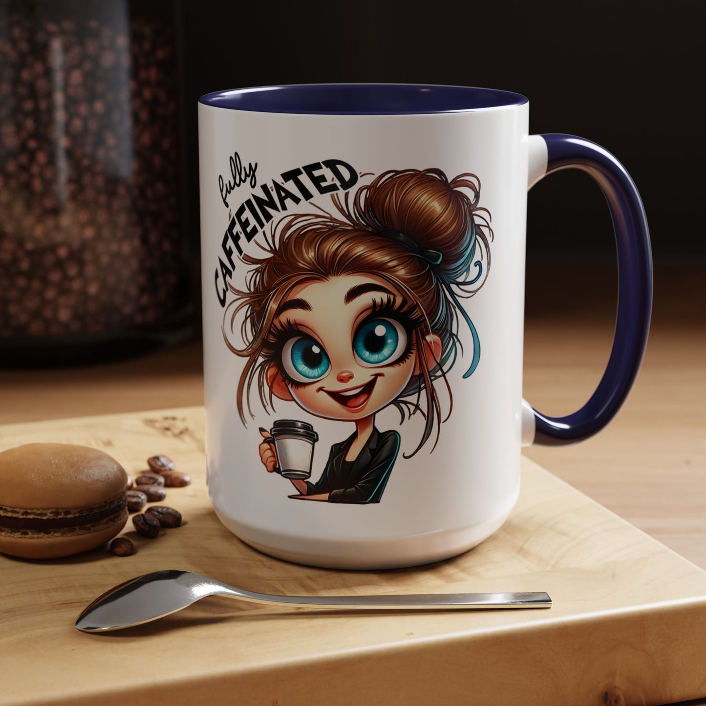 Fully Caffeinated Girl Coffee Mug | Accent Coffee Mug 15oz