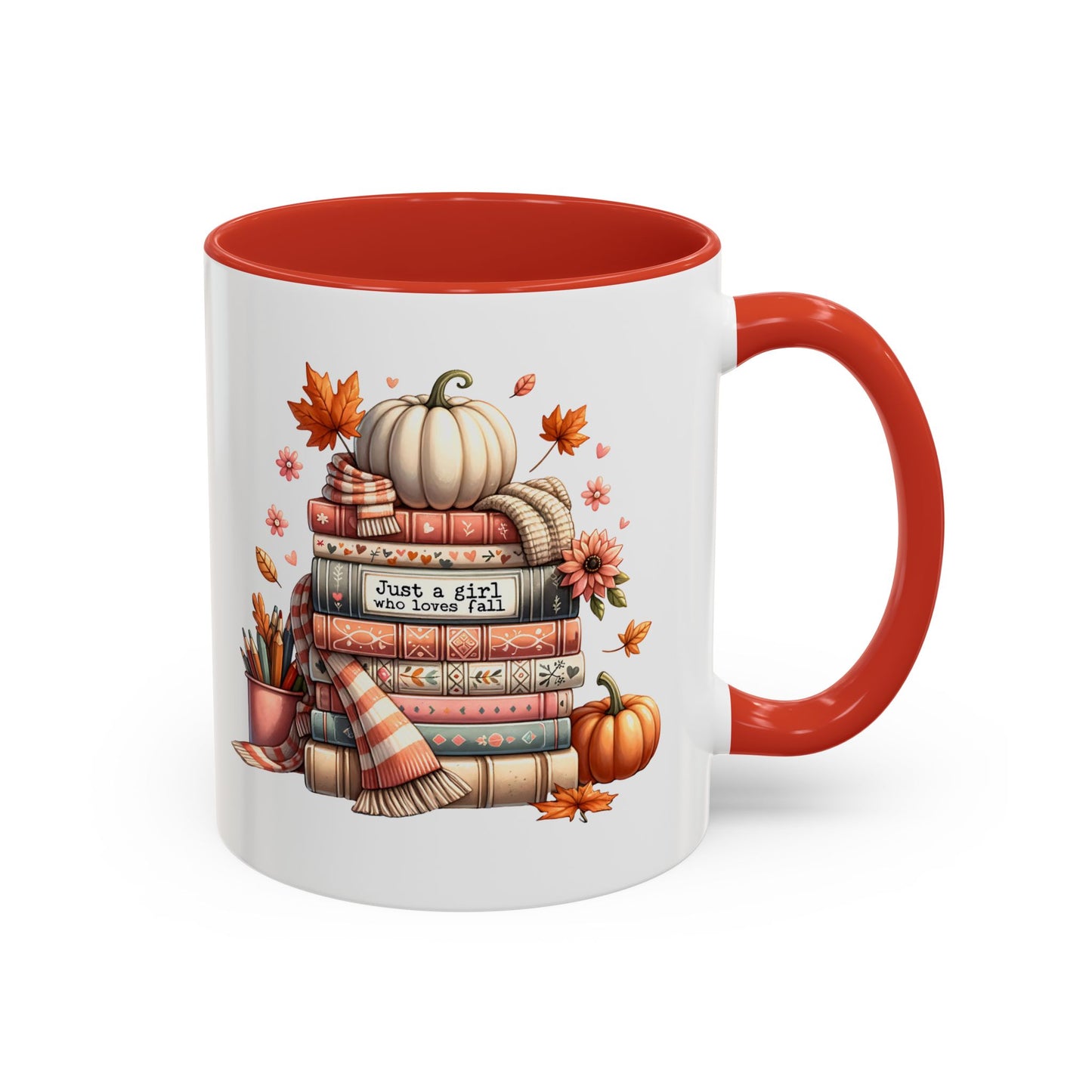 Just a Girl who Loves Fall Accent Coffee Mug (11, 15oz)