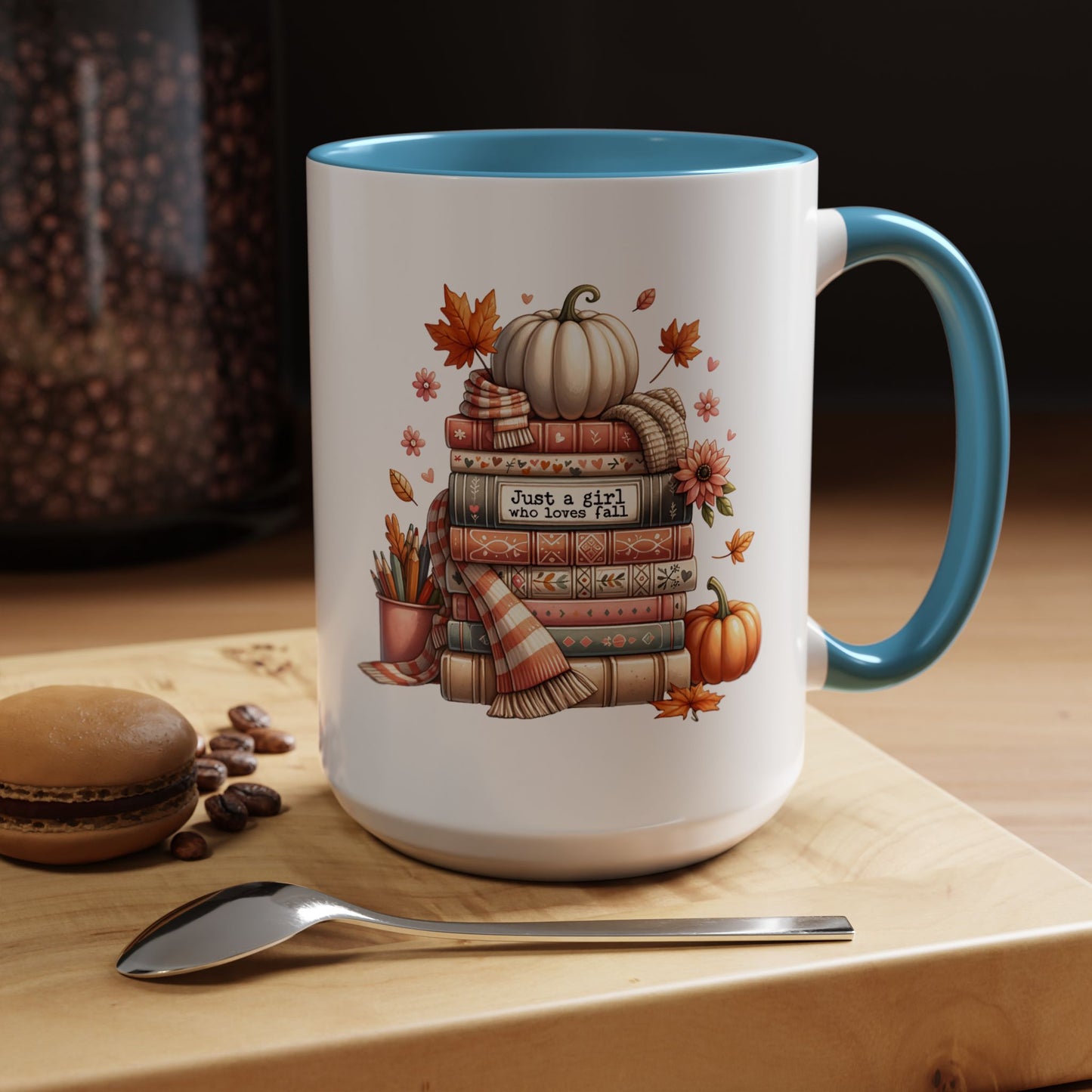 Just a Girl who Loves Fall Accent Coffee Mug (11, 15oz)