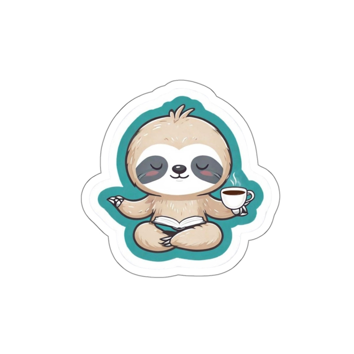 Charming Meditation Sloth Kiss-Cut Stickers – Perfect for Relaxation Lovers