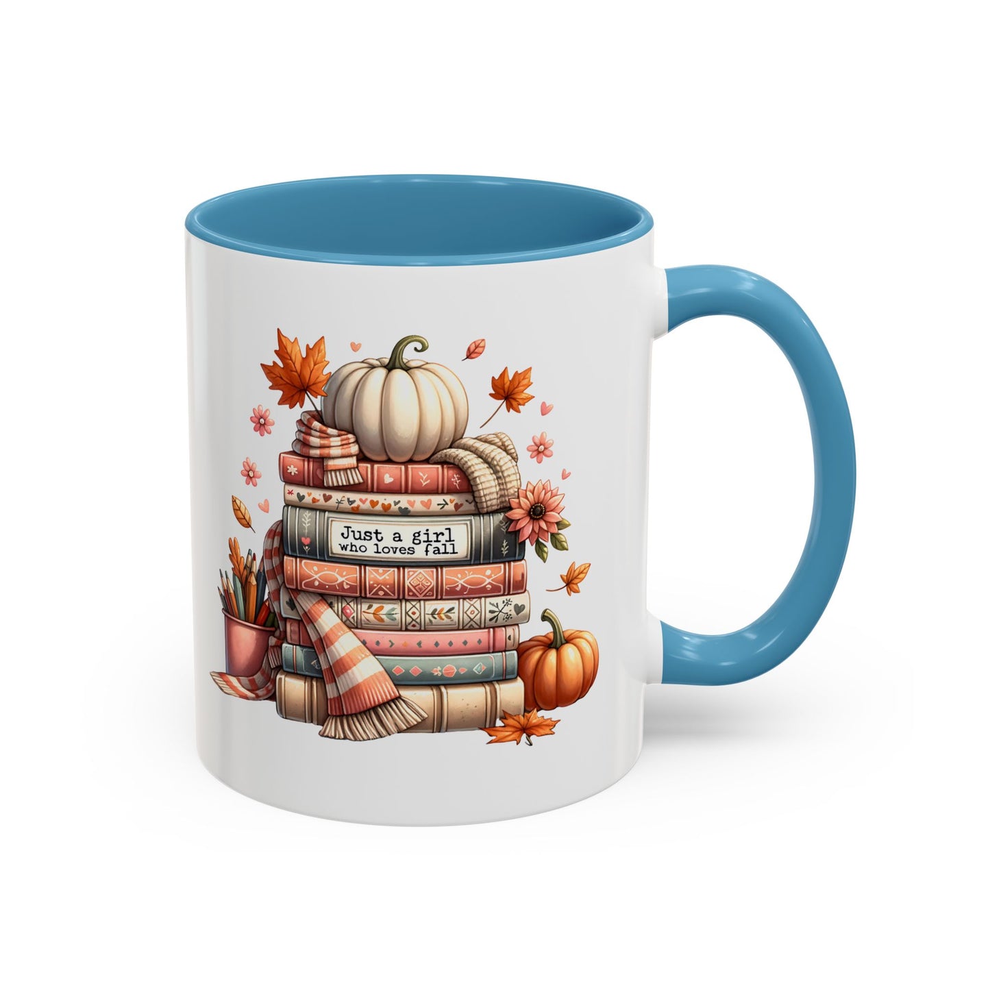 Just a Girl who Loves Fall Accent Coffee Mug (11, 15oz)