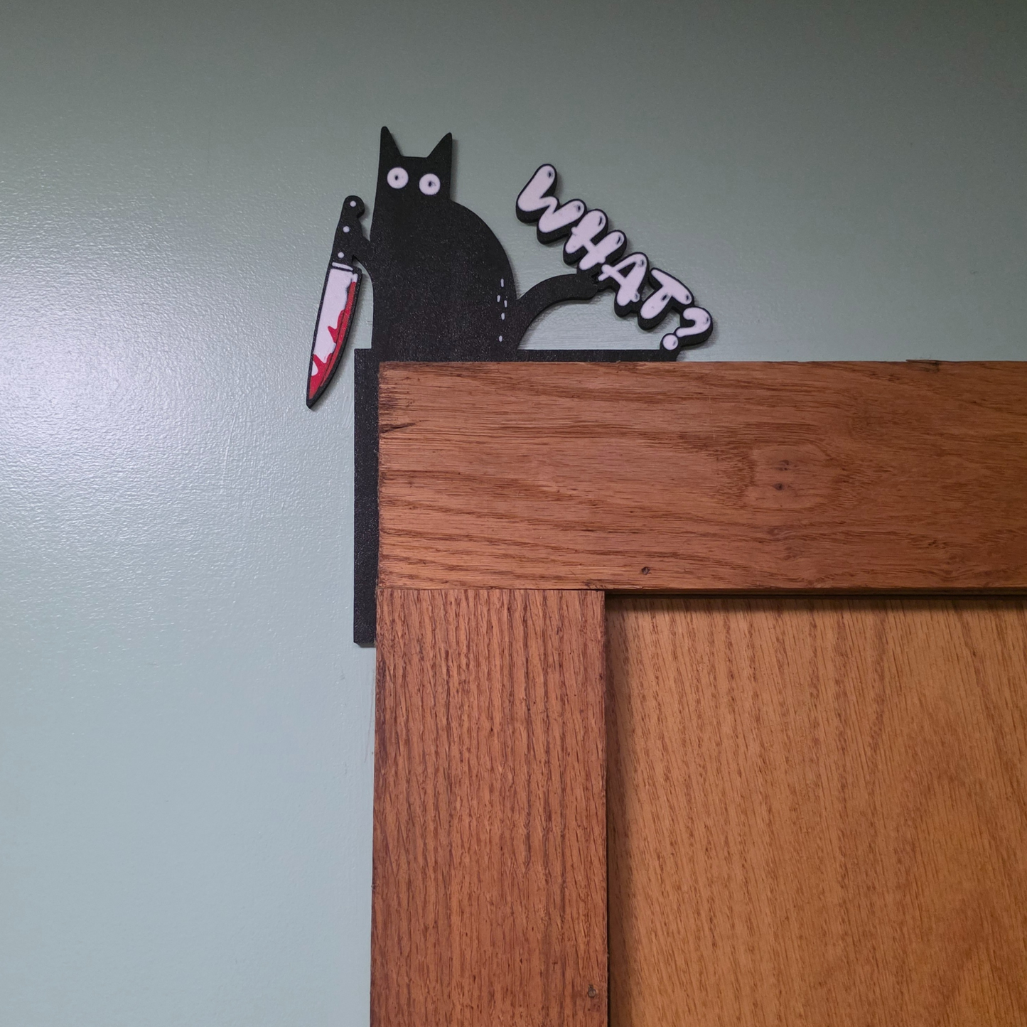 Cat What? Happy Halloween Door Corner